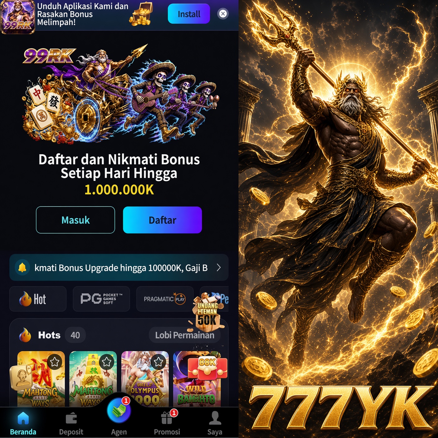 777YK - Dowdload & Install Aplikasi Slot Asli Minimal Bet 400 Perak